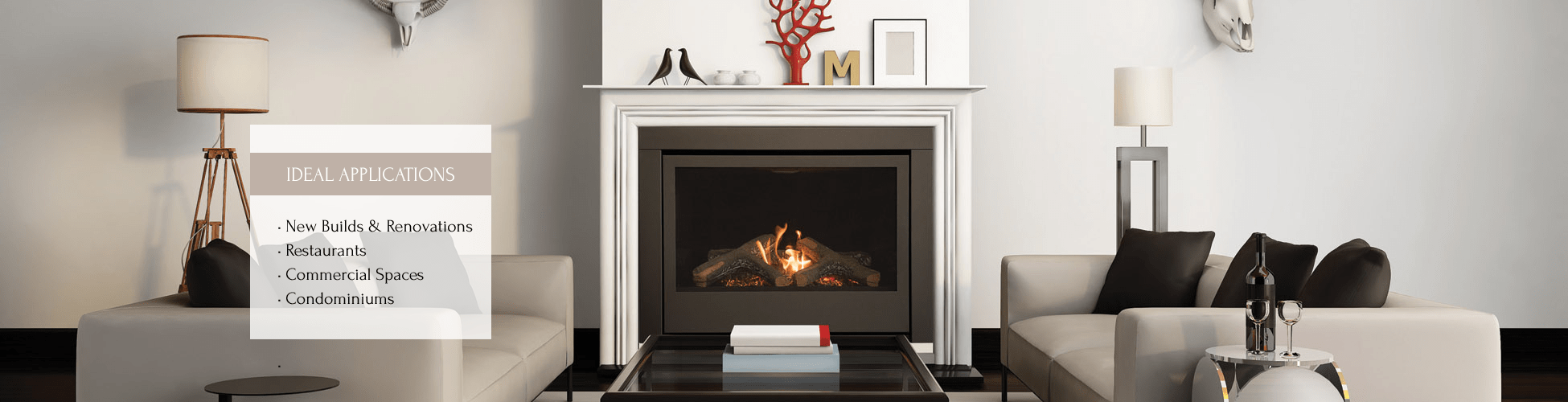 Thompson gas fireplace by Sierra Flame