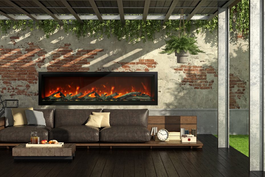SYM XT electric fireplaces for outdoor home retreats