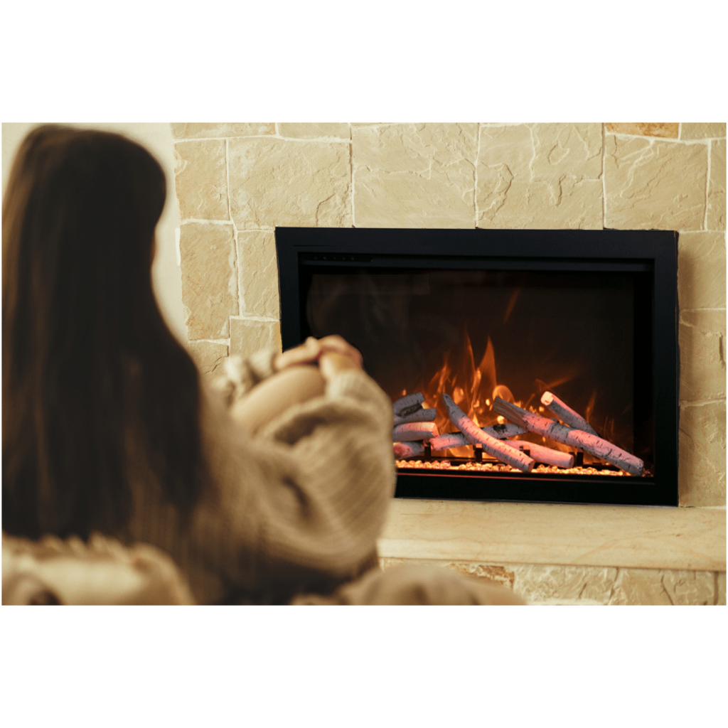 TRD 30" electric fireplace insert Birch logset