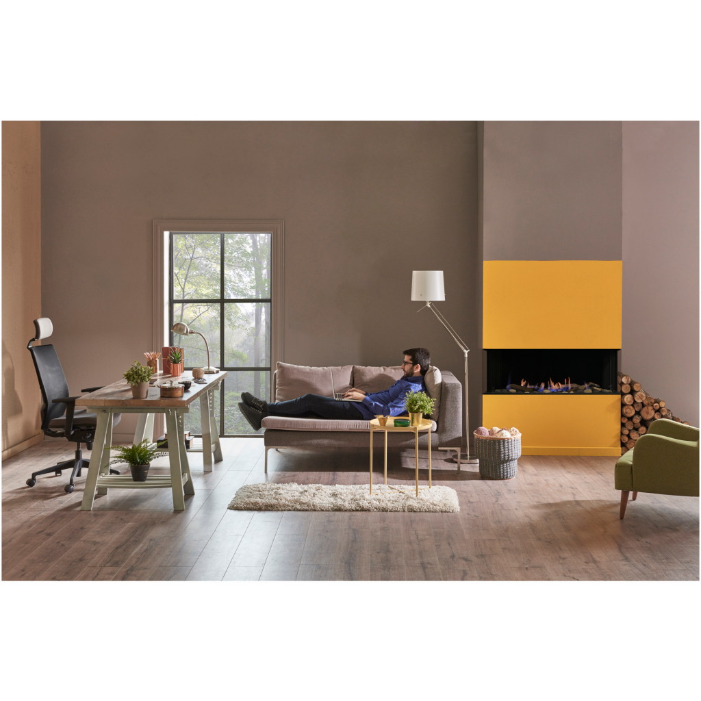 3sided glass gas fireplace