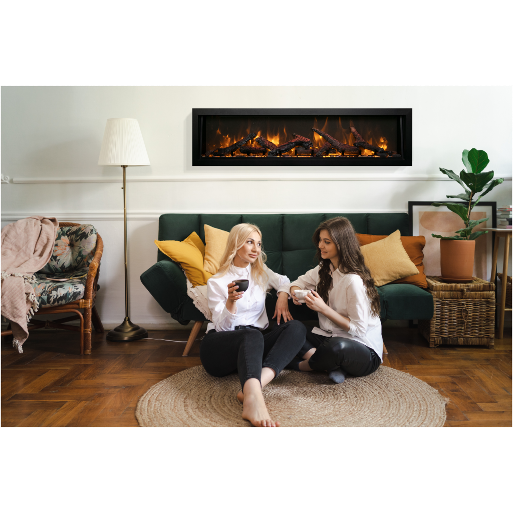 BI Deep XT 60" electric fireplace with rustic logset