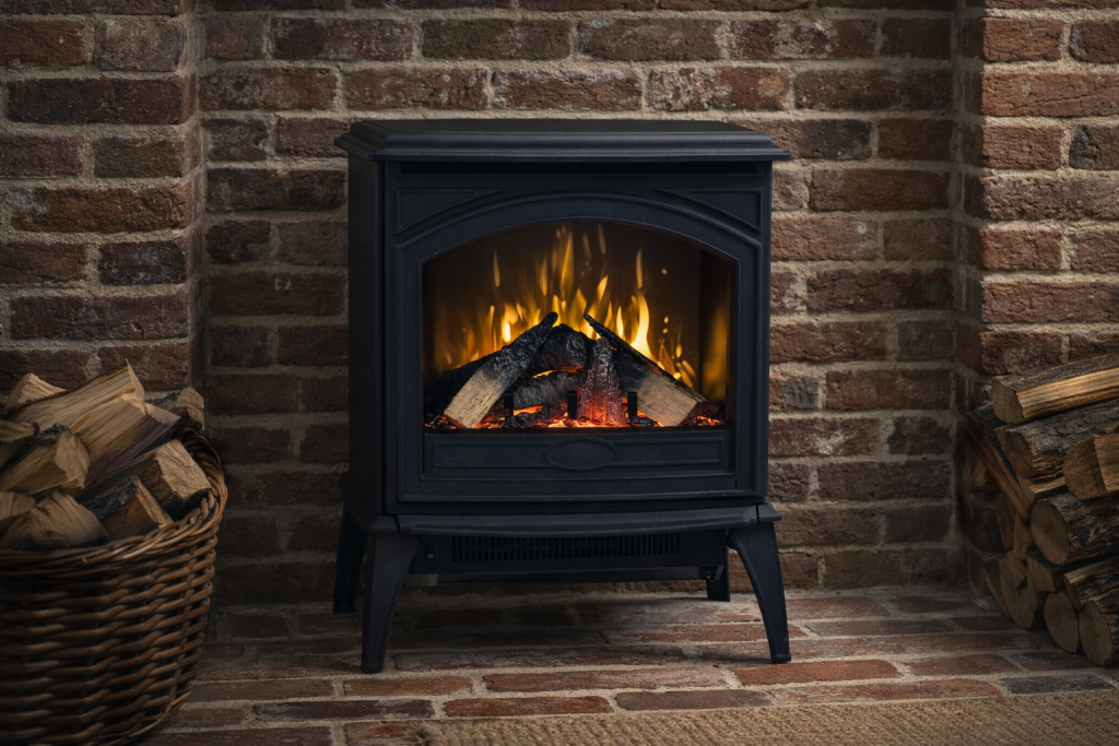 castiron freestanding electric fireplace