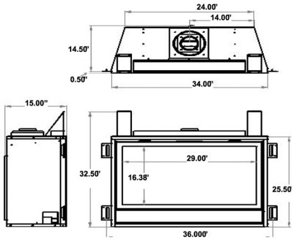 Bradley 36 Direct Vent Linear Gas Fireplace Amantii Electric Fireplaces